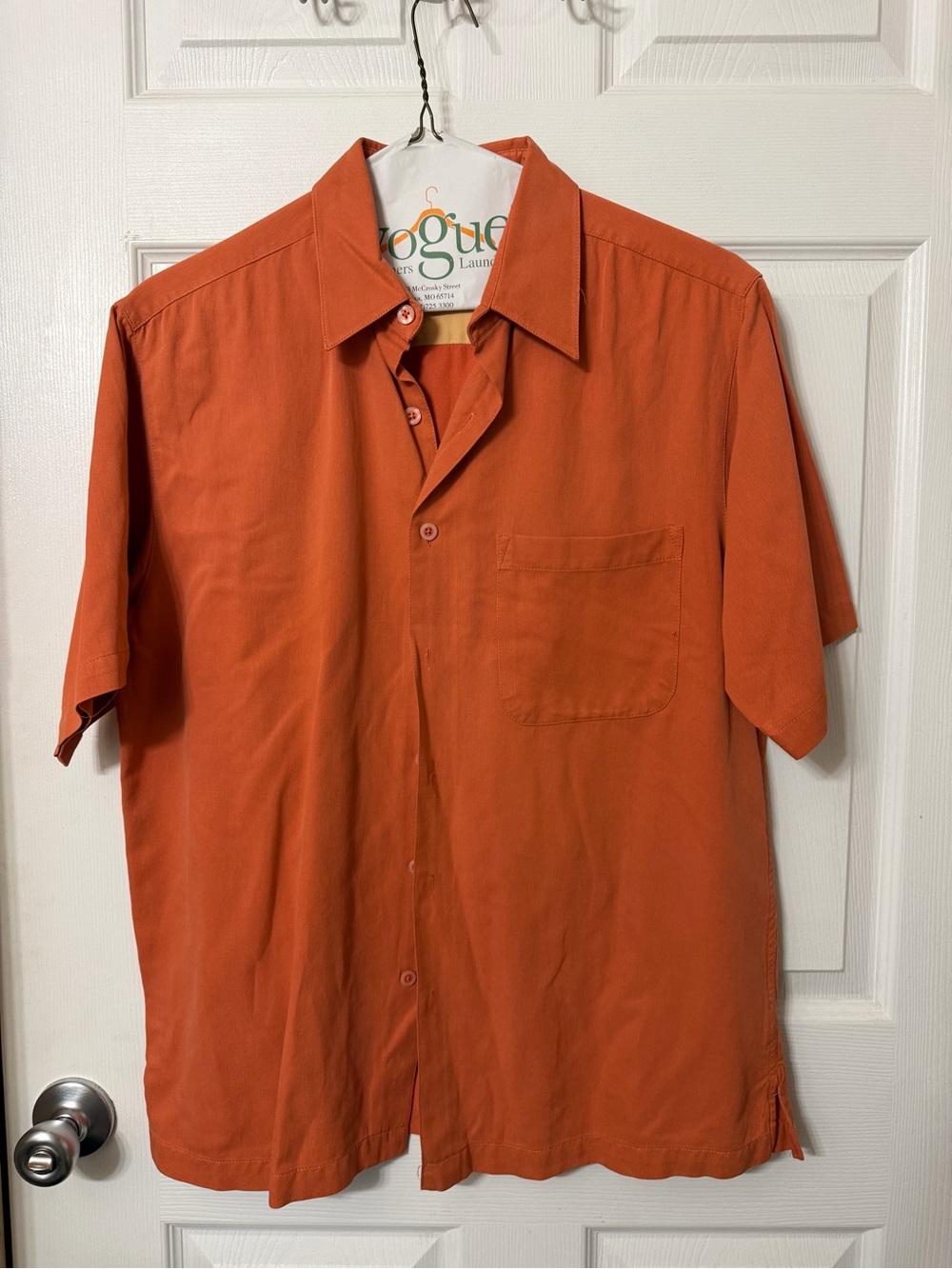 Caribbean Short-Sleeve Button-Down Shirt in Orange